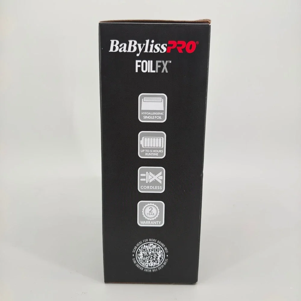 BaBylissPRO FOILFX01 Cordless Metal Single Foil Shaver FXFS1 Chrome Silver New